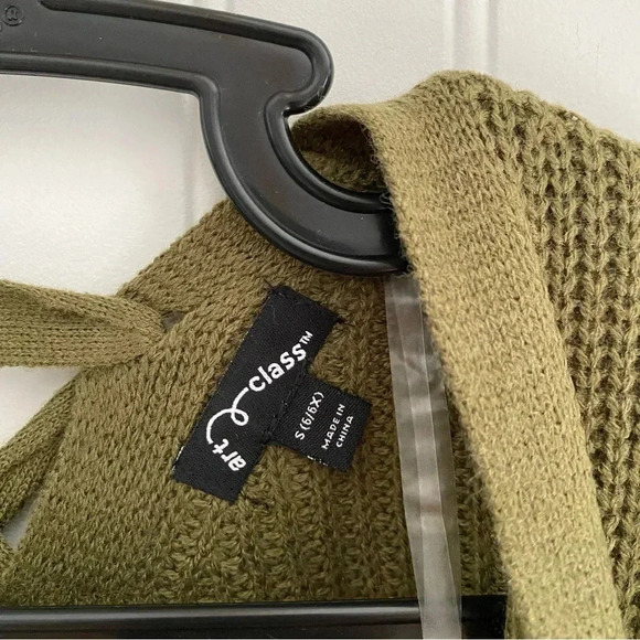 Art Class Olive Cross Back Detailed Cardigan S (6/6X) NWT - Picture 2 of 5
